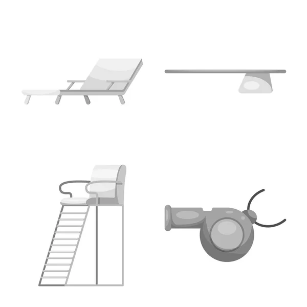 Illustration vectorielle de piscine et signe de natation. Collection de la piscine et de l'activité stock symbole pour le web . — Image vectorielle