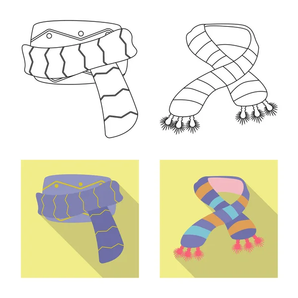 Diseño Vectorial Bufanda Mantón Conjunto Bufanda Accesorio Símbolo Stock Para — Archivo Imágenes Vectoriales