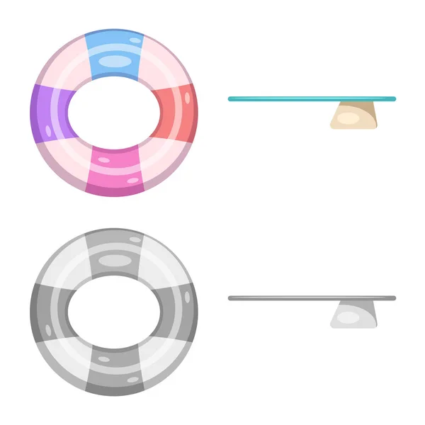 Ilustración vectorial de piscina y símbolo de natación. Conjunto de ilustración de vector de stock de piscina y actividad . — Archivo Imágenes Vectoriales