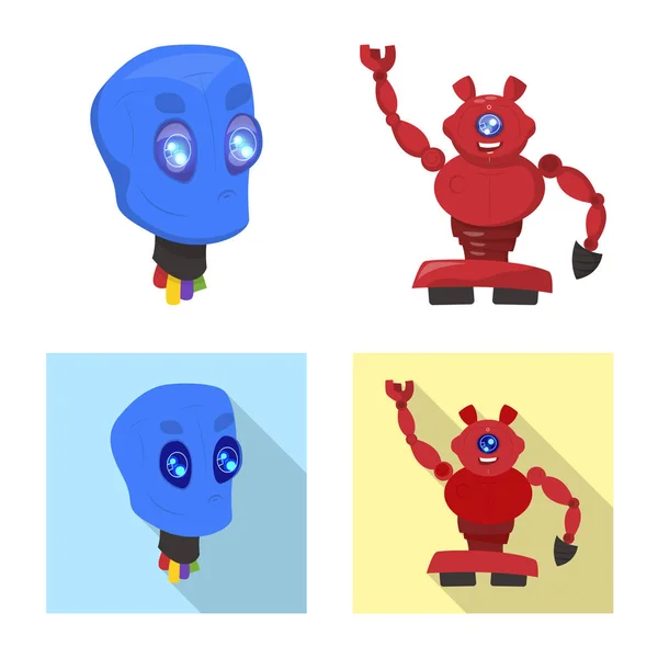 Vector design of robot and factory symbol. Collection of robot and space vector icon for stock. — Stock Vector