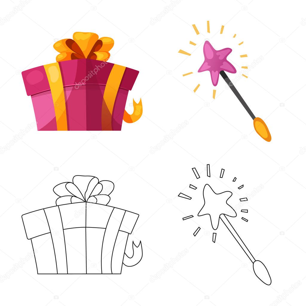 Isolated object of party and birthday logo. Set of party and celebration stock vector illustration.