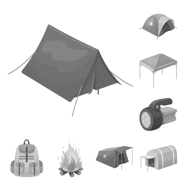 Różnego rodzaju namioty monochromatyczne ikony w kolekcja zestaw do projektowania. Tymczasowe schronienie i mieszkaniowych symbol wektor ilustracja web. — Wektor stockowy