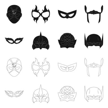 Kahraman ve maske simge vektör Illustration. Kahraman ve süper kahraman hisse senedi simgesi için web topluluğu.