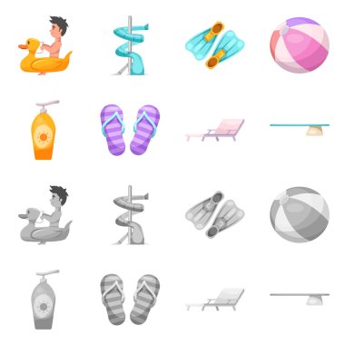 Yalıtılmış nesne havuzu ve logo yüzme. Havuzu ve etkinlik hisse senedi vektör çizim topluluğu.