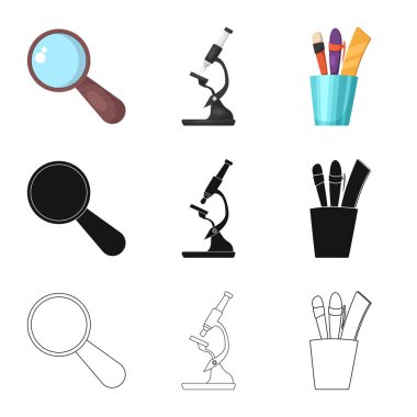 Eğitim ve öğrenme işareti vektör tasarımı. Eğitim ve okul vektör simgesini hissenin koleksiyonu.