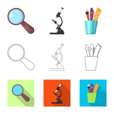 Eğitim ve öğrenme simge vektör tasarımı. Eğitim ve okul hisse senedi vektör çizim.