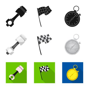 Araba ve ralli simge vektör tasarımı. Araba ve yarış hisse senedi simgesi web için kümesi.