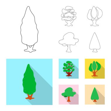 Ağaç ve doğa logo vektör tasarımı. Ağaç ve taç hisse senedi simgesi için web topluluğu.