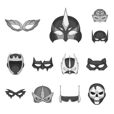 Kahraman ve maske simge vektör tasarımı. Kahraman topluluğu ve hisse senedi için süper kahraman vektör simgesi.