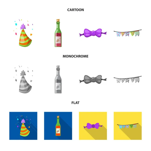 Vector Illustration Party Birthday Symbol Set Party Celebration Stock Vector — Stock Vector