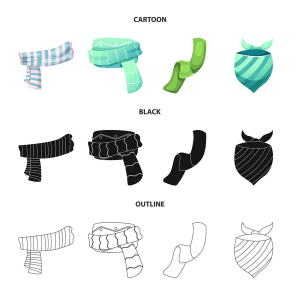 Векторный дизайн символа шарфа и шали. Коллекция шарфов и аксессуаров . — стоковый вектор