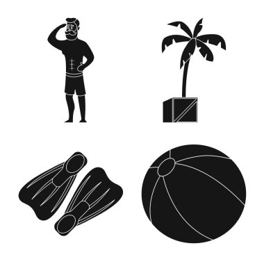 Yalıtılmış nesne havuzu ve yüzme işareti. Havuzu ve etkinlik hisse senedi vektör çizim topluluğu.