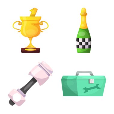 Bir araba ve ralli işaret tasarım vektör. Araba ve yarış hisse senedi vektör çizim topluluğu.