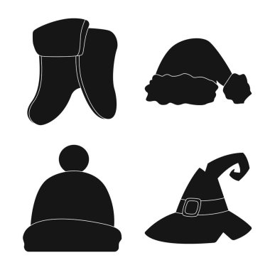 Şapkalar ve kap simge vektör tasarımı. Şapkalar ve web için aksesuar hisse senedi simgesi.