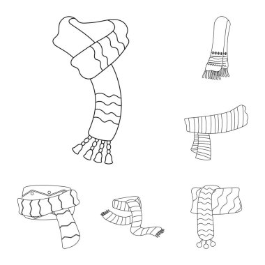 Eşarp ve şal işareti yalıtılmış nesne. Eşarp ve aksesuar hisse senedi vektör çizim.