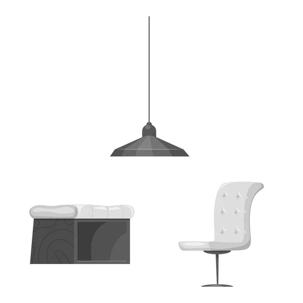 Vektordesign von Möbeln und Wohnungssymbolen. Set von Möbeln und Home Vektor Icon für Lager. — Stockvektor