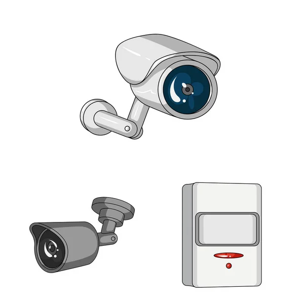 Vectorillustratie van cctv en camera teken. Aantal cctv en systeem voorraad vectorillustratie. — Stockvector