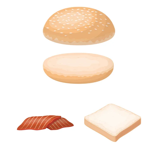 Hamburguesas e ingredientes iconos de dibujos animados en la colección de conjuntos para el diseño. Burger cocina vector símbolo stock web ilustración . — Vector de stock