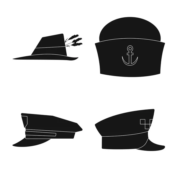 Diseño vectorial del casco y el símbolo de la tapa. Colección de casco y accesorio símbolo de stock para web . — Vector de stock