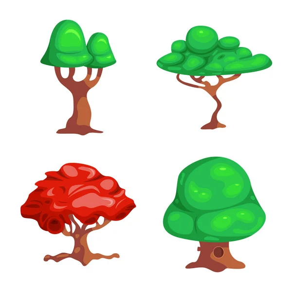 Izolovaný objekt ikony strom a příroda. Sbírka strom a korunu vektorové ilustrace. — Stockový vektor