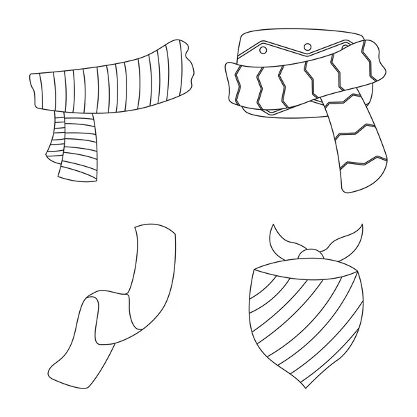 Isoliertes Objekt aus Schal und Schal-Symbol. Kollektion von Schal und Accessoire Vektor Icon für Lager. — Stockvektor