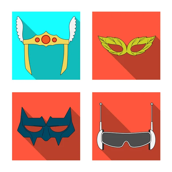 ヒーローとマスクのロゴの孤立したオブジェクト。Web のヒーローやスーパー ヒーローのストック シンボルのコレクション. — ストックベクタ