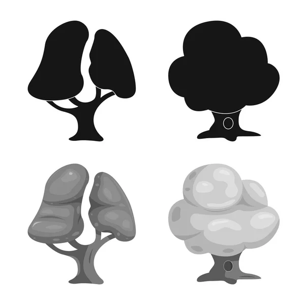 Izolovaný objekt stromu a příroda loga. Sada strom a korunu vektorové ilustrace. — Stockový vektor