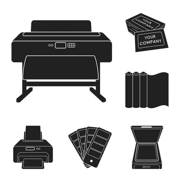 Produits typographiques icônes noires dans la collection set pour le design. Impression et équipement symbole vectoriel stock illustration web . — Image vectorielle