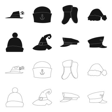 Şapkalar ve kap işareti tasarımını vektör. Şapkalar ve web için aksesuar hisse senedi simgesi.