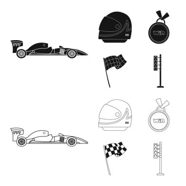 Araba ve ralli sembolü yalıtılmış nesne. Araba ve yarış hisse senedi simgesi web için kümesi.