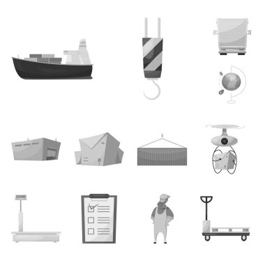 Mal ve kargo simge vektör Illustration. Ürünler ve web için ambar hisse senedi simgesi.