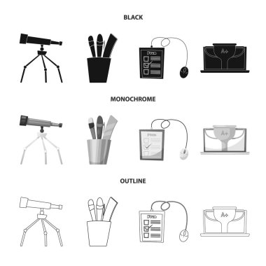Eğitim ve öğrenme işareti vektör çizimi. Eğitim ve okul vektör simgesini hissenin koleksiyonu.