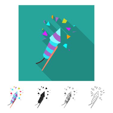 Parti ve Doğum günü simge vektör Illustration. Hisse senedi için kutlama ve parti vektör simge kümesi.