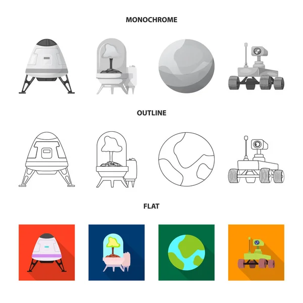 Vektor-Design von Mars und Weltraum-Symbol. Sammlung von Mars und Planetenvektorsymbol für Aktien. — Stockvektor