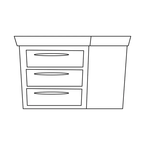 Ilustración vectorial de muebles y logotipo del apartamento. Conjunto de muebles y vector de inicio icono para la acción . — Vector de stock