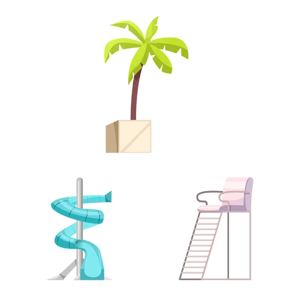 Ilustração vetorial de sinalização de piscina e natação. Coleção de piscina e símbolo de estoque de atividade para web . — Vetor de Stock