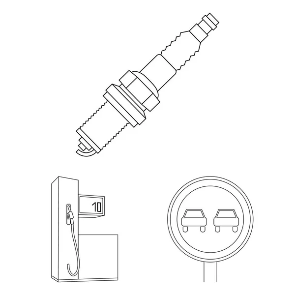 Αυτοκίνητο, όχημα διάρθρωσης εικονίδια στη συλλογή σετ για σχεδιασμό. Αυτοκινήτων και εξοπλισμού σύμβολο μετοχής web εικονογράφηση διάνυσμα. — Διανυσματικό Αρχείο