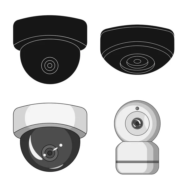 Objeto aislado de cctv y logotipo de la cámara. Conjunto de cctv y sistema de ilustración de vector de stock . — Vector de stock