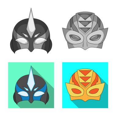 Kahraman ve maske sembolü yalıtılmış nesne. Kahraman ve süper kahraman hisse senedi simgesi için web topluluğu.