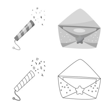 Parti ve Doğum günü sembolü yalıtılmış nesne. Parti ve kutlama hisse senedi vektör çizim topluluğu.