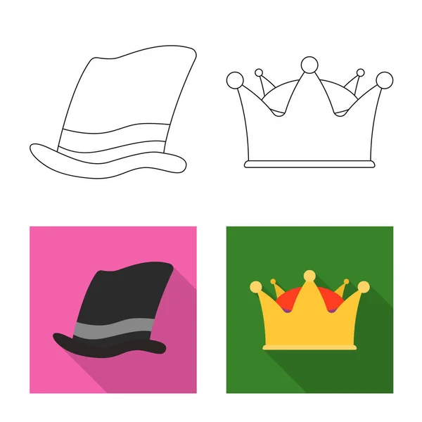 Objet isolé du couvre-chef et du panneau de chapeau. Ensemble de couvre-chef et icône vectorielle accessoire pour stock . — Image vectorielle