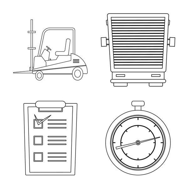 Vector ontwerp van goederen en lading teken. Aantal goederen en magazijn voorraad vectorillustratie. — Stockvector