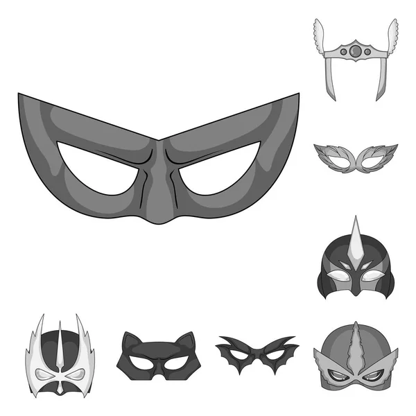 Векторний дизайн героя і символ маски. Колекція героя і супергеройського запасу Векторні ілюстрації . — стоковий вектор