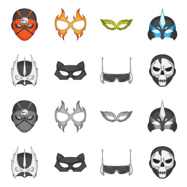 Kahraman ve maske sembolü yalıtılmış nesne. Kahraman topluluğu ve hisse senedi için süper kahraman vektör simgesi.