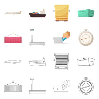 Mal ve kargo logo vektör Illustration. Ürünler ve ambar stok vektör çizim koleksiyonu.