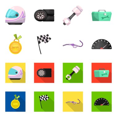 Araba ve ralli simge vektör Illustration. Araba ve yarış vektör simgesini hissenin topluluğu.