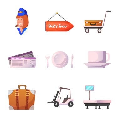 Havaalanı ve uçak logo yalıtılmış nesne. Havaalanı ve uçak hisse senedi simgesi için web topluluğu.