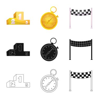 Araba ve ralli simgesi yalıtılmış nesne. Araba ve yarış vektör simgesini hissenin topluluğu.