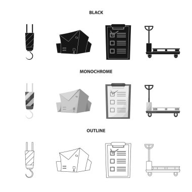 Eşya ve kargo simge vektör tasarımı. Ürünler ve ambar stok vektör çizim.