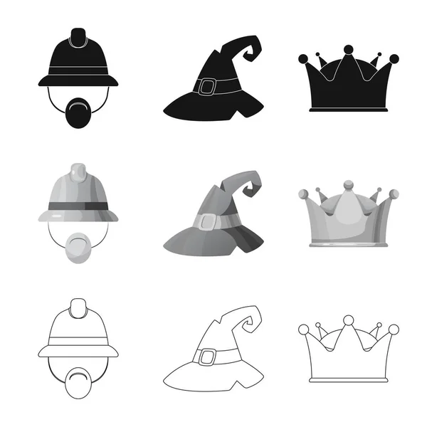 Isolated object of headgear and cap symbol. Collection of headgear and accessory vector icon for stock. — Stock Vector